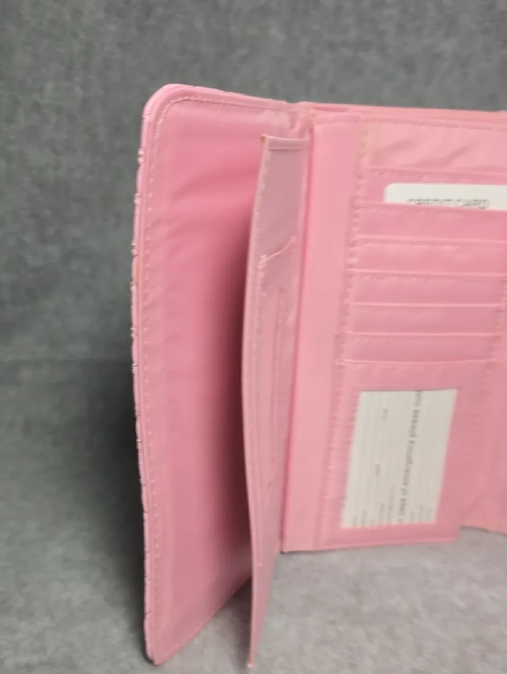 Pink Quilted Heart-Detail Wallet